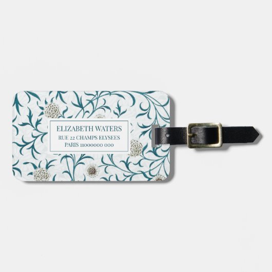 BAGAGELABEL : WILLIAM MORRIS : PLATTELAND (Voorkant horizontaal)