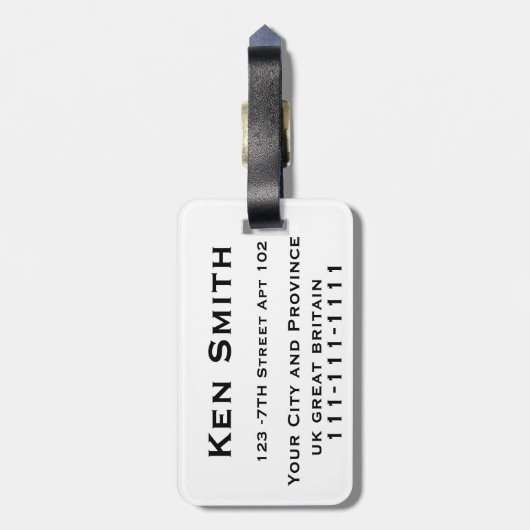 bagagelabels groot - brittannië (Achterkant verticaal)