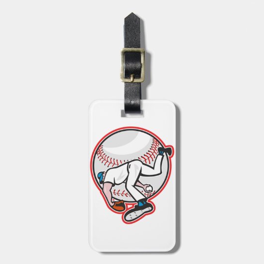 Bagagelabels honkbalpitcher (Voorkant verticaal)