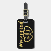 Bagagelabels met zwarte en goudmoderne goudsmeden (Voorkant verticaal)