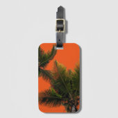 Bagagelabels palmbomen Oranje achtergrond (Voorkant (verticaal))