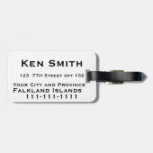 Bagagelabels van de Falklandeilanden (Achterkant horizontaal)