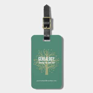 Bagagelabels van de genealogie (groen)