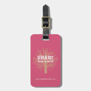 Bagagelabels van de genealogie (roze)