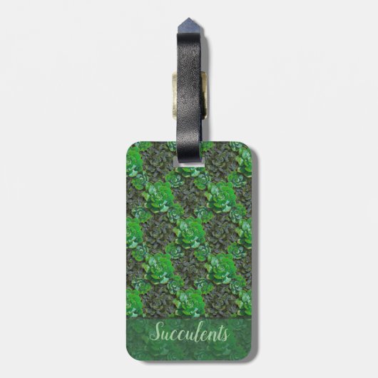 Bagagelabels voor groene succulents Lattice Patter (Achterkant verticaal)