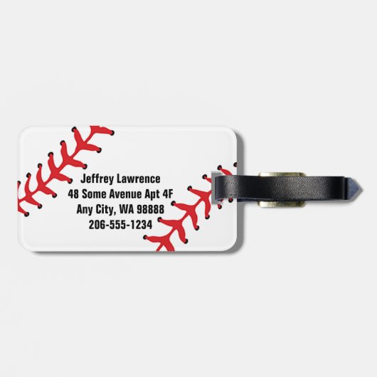 Bagagelabels voor honkbalontwerp (Achterkant horizontaal)