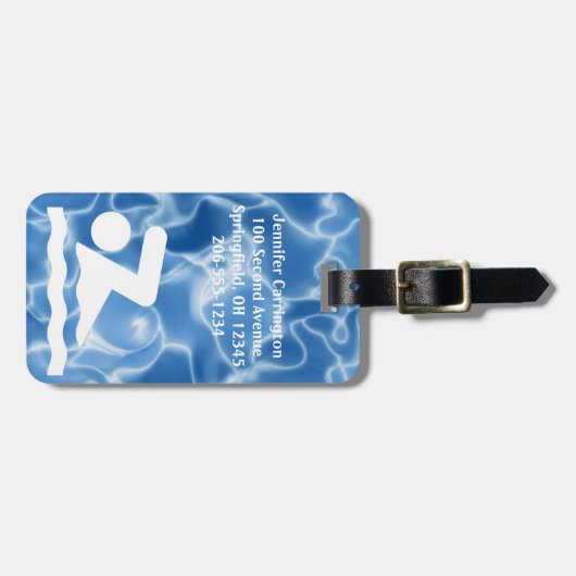 Bagagelabels voor zwemontwerp (Voorkant horizontaal)