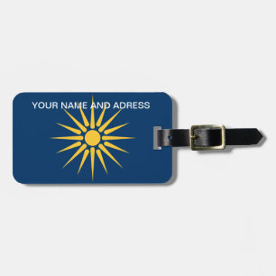 Bagagetail met vlag van Macedonië, Griekenland Bagagelabel