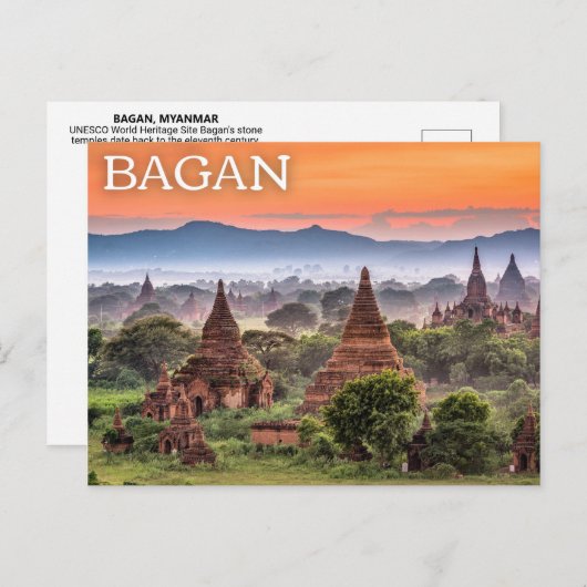 Bagan, Myanmar (Birma) Briefkaart (Voorkant / Achterkant)