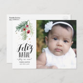 Bagas Vermelhas | Feliz Natal | Carte Postale (Devant / Derrière)