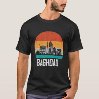 Bagdad Irak Retro  Sunset Skyline Baghdad T-shirt