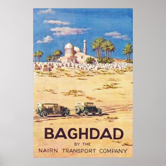 Bagdad Irak Vintage Reizen Poster (Voorkant)
