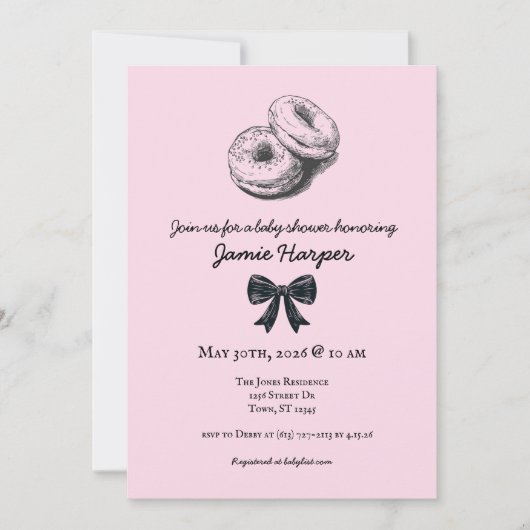 Bagel à bord Invitation Baby shower (Devant)