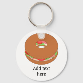 Bagel-afbeelding: Jouw tekst toevoegen voor een af Sleutelhanger