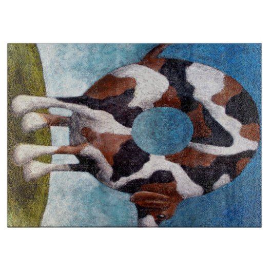 Bagel-Beagle schilderij cadeau Snijplank (Voorkant)