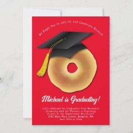 Bagel Breakfast Brunch Graduy Party Invitation Kaart