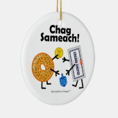 Bagel & Cream Cheese - Chag Sameach! Keramisch Ornament (Rechts)