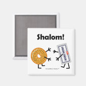Bagel & Cream Cheese - Shalom! Magneet (Voorkant / Achterkant)