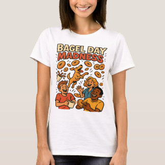 Bagel Day Madness Grappige Retro Art T-shirt