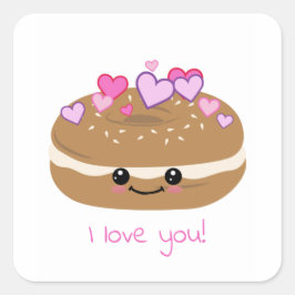 Bagel Lover Bagel Buddies Vierkante Sticker