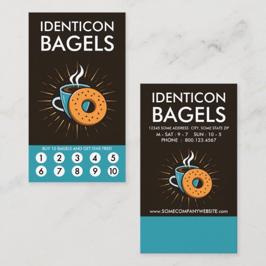 Bagel Loyalty Punch Card (Voorkant / Achterkant)
