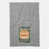 Bagel Ontbijt Retro Theedoek (Verticaal)