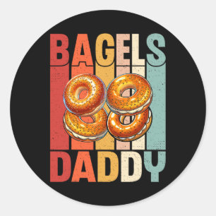  bagel papa - vaders dag bagel lover papa ronde sticker