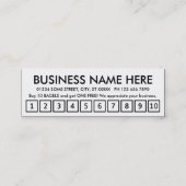 bagels. carte perforée de fidélité (Dos)