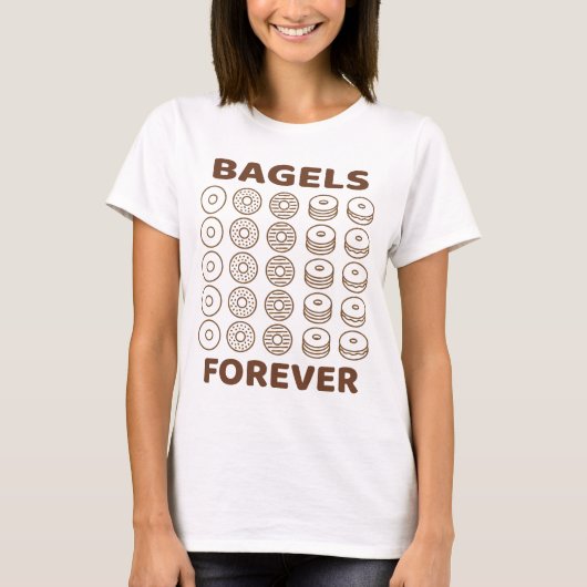 Bagels Forever Minimal Icon Design T-shirt (Voorkant)