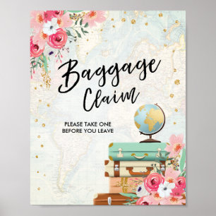 Baggage Claim Sign Reis douche Miss to Mrs Favor Poster