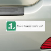 Bagged dog poop welkom hier bumpersticker (Op auto)