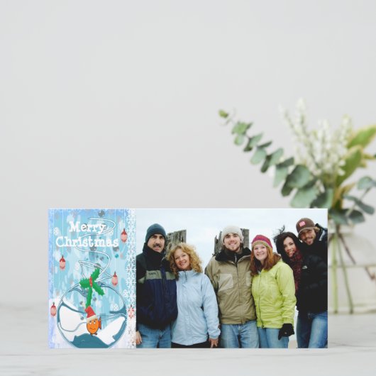 Bagged Fish Funny Snowflake Merry Kerstmis Feestdagenkaart (Staand voorkant)