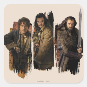 BAGGINS™, BARD THE BOWMAN™ EN THORIN OAKENSHIELD™ VIERKANTE STICKER