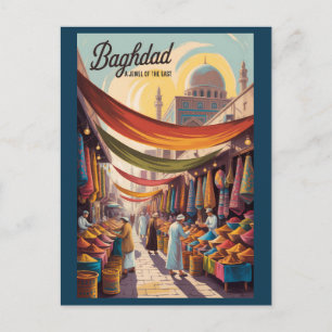 Baghdad Irak Illustratie Reis Kunst Vintage Briefkaart
