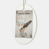 Baghead gitaar kerstboomversiering keramisch ornament (Links)