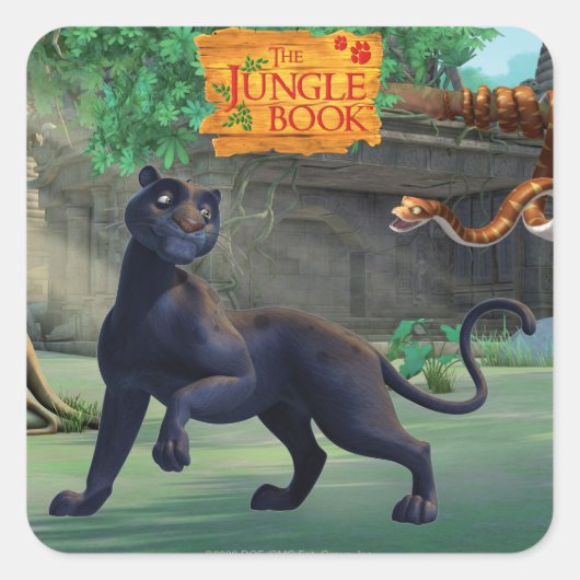Bagheera 3 vierkante sticker (Voorkant)