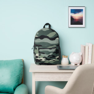 Bagpack - leger - groen bedrukte rugzak