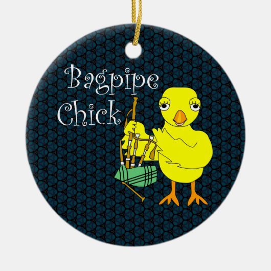 Bagpipe Chick Tekst Keramisch Ornament (Voorkant)