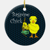 Bagpipe Chick Tekst Keramisch Ornament (Achterkant)
