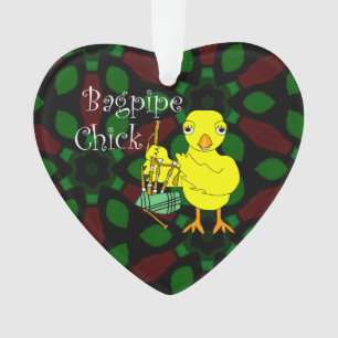 Bagpipe Chick Tekst Ornament
