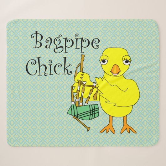 Bagpipe Chick Tekst Sherpa Deken (Voorkant (horizontaal))