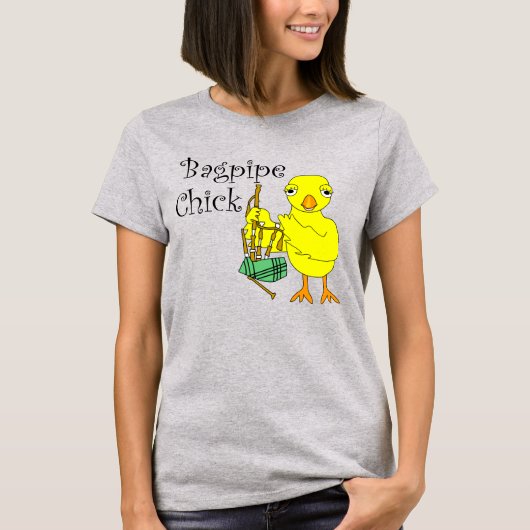 Bagpipe Chick Tekst T-shirt (Voorkant)