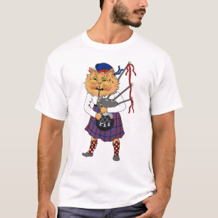Bagpipe die Scottish Cat speelt T-shirt