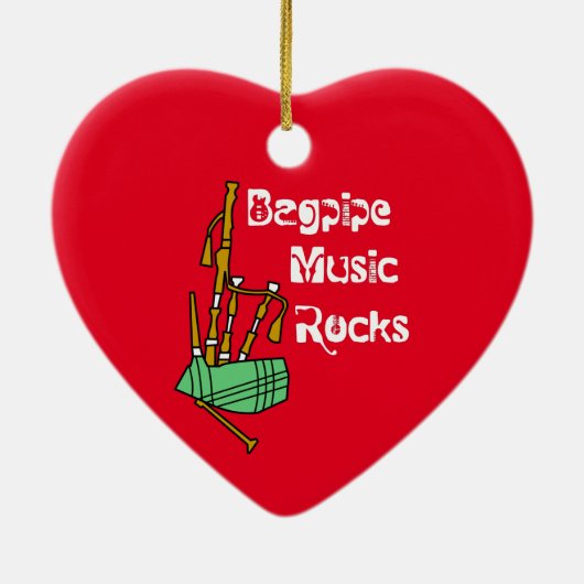 Bagpipe Music Rocks Keramisch Ornament (Achterkant)