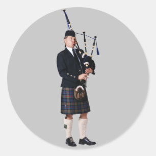 Bagpipe Musician Ronde Sticker