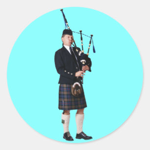 Bagpipe Musicus Ronde Sticker