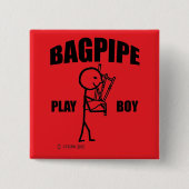 Bagpipe Play Boy Vierkante Button 5,1 Cm (Voorkant)
