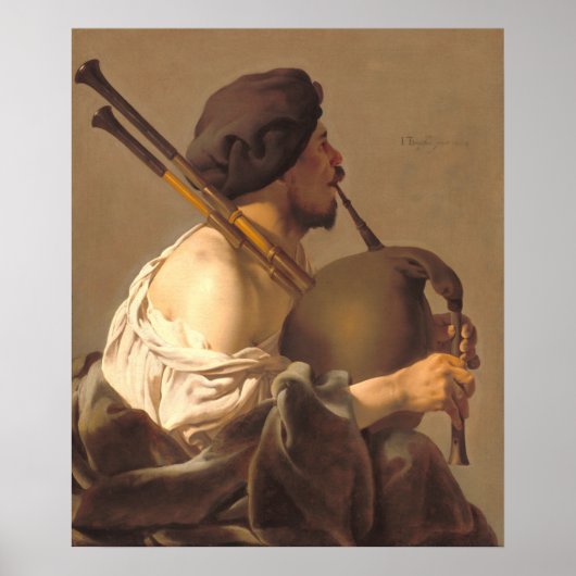 Bagpipe Player - H. ter Brugghen Fine Art Poster (Voorkant)