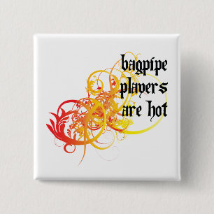 Bagpipe-spelers zijn hot vierkante button 5,1 cm