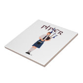 Bagpiper - Blue Kilt Tegeltje (Zijkant)